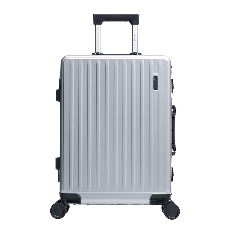 爱华仕(OIWAS)大容量铝框旅行箱成人行李箱拉杆箱旅游箱包 银色 24英寸 需托运箱