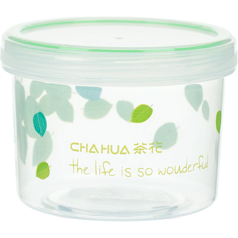 茶花保鲜盒塑料饭盒水果盒饭菜保鲜盒餐盒密封盒便当碗储物盒PP 440ml 一个装