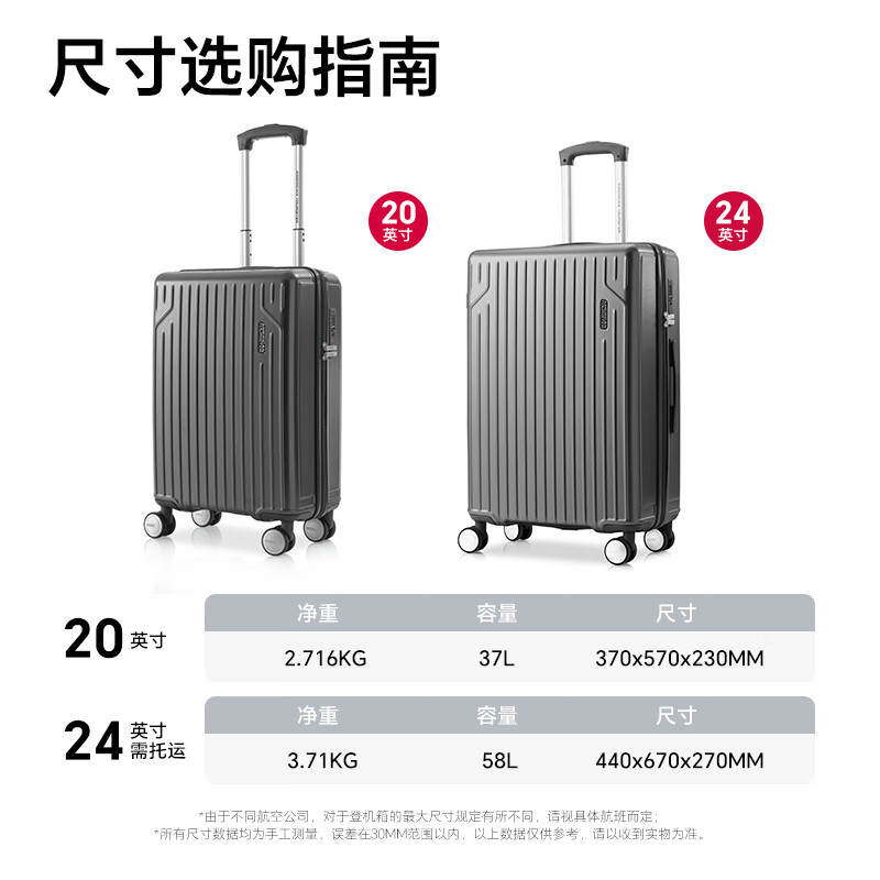 美旅(AMERICAN TOURISTER)拉杆箱万向轮行李箱20英寸登机箱密码箱旅行箱NM6 NM7 NM8 NM7*18001 20英寸