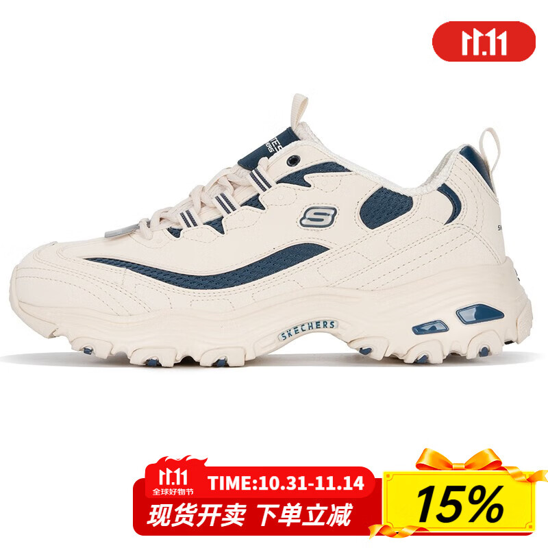 斯凯奇（Skechers）男鞋秋季2025新款一代熊猫鞋休闲鞋厚底增高老爹鞋防滑运动鞋男 894193-NTNV 39.