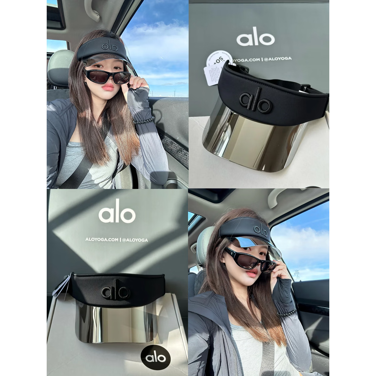 ALO YOGA正品美代购空顶帽日户外运动网球帽遮阳镭射防晒帽女UPF50+ 奢华黑 正品代购 专柜直邮 UPF50+