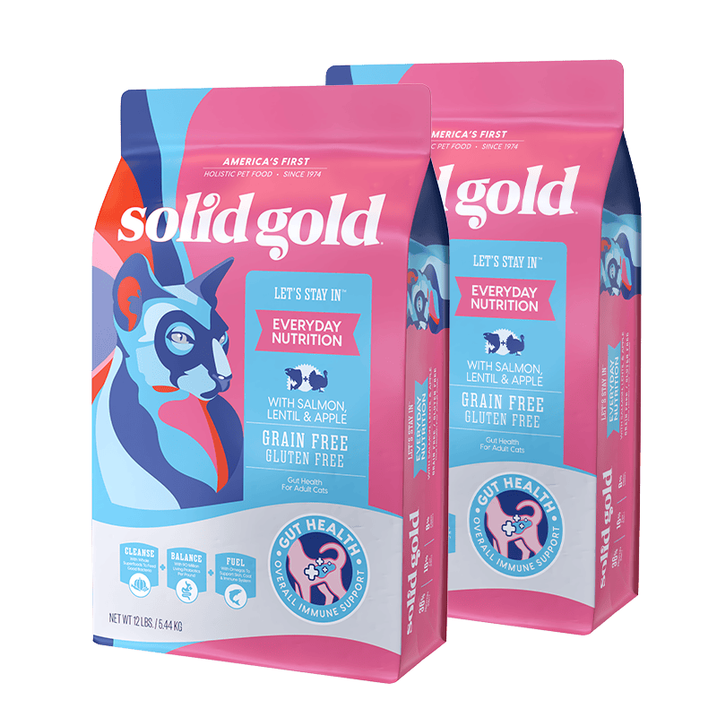 素力高（SolidGold）进口高蛋白鲜肉三文鱼含鱼油美毛减少掉毛成猫粮12磅/5.44kg*2