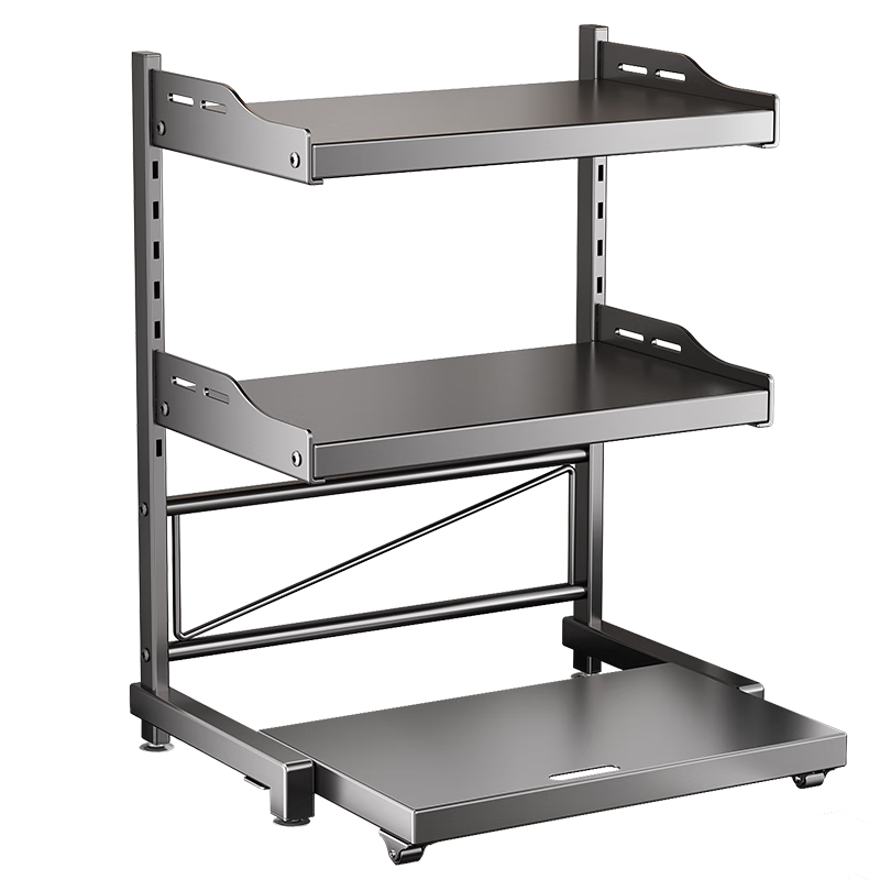 四季沐歌廚房微波爐置物架臺(tái)面烤箱架子電飯煲支架多層多功能收納架