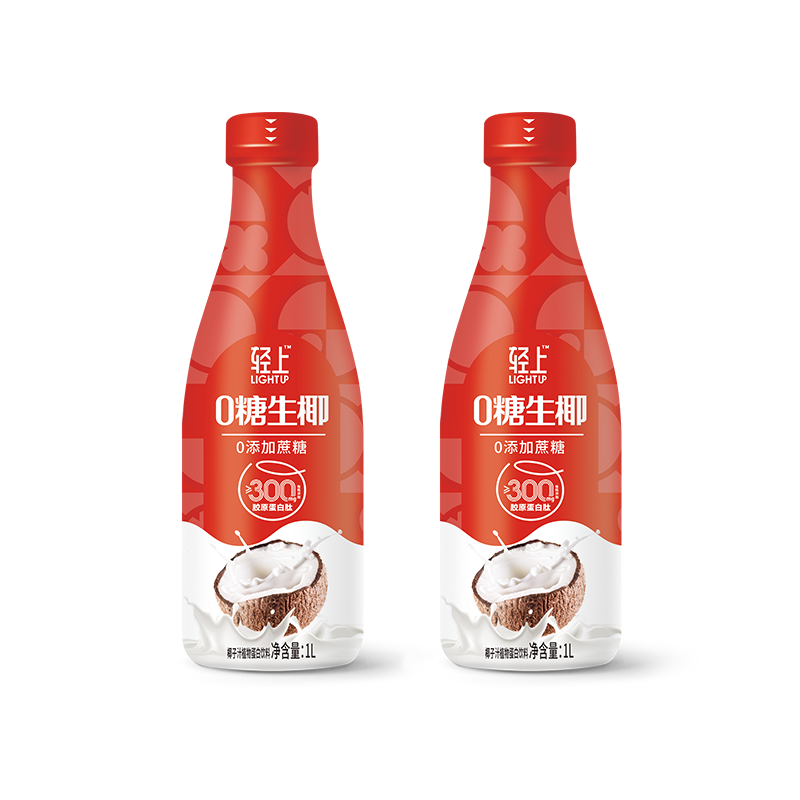 小轻甘轻上山药苹果四神汤儿童苹果汁饮料药食同源食材果蔬汁瓶装饮品 轻上0糖生椰礼盒装1000ML*2瓶
