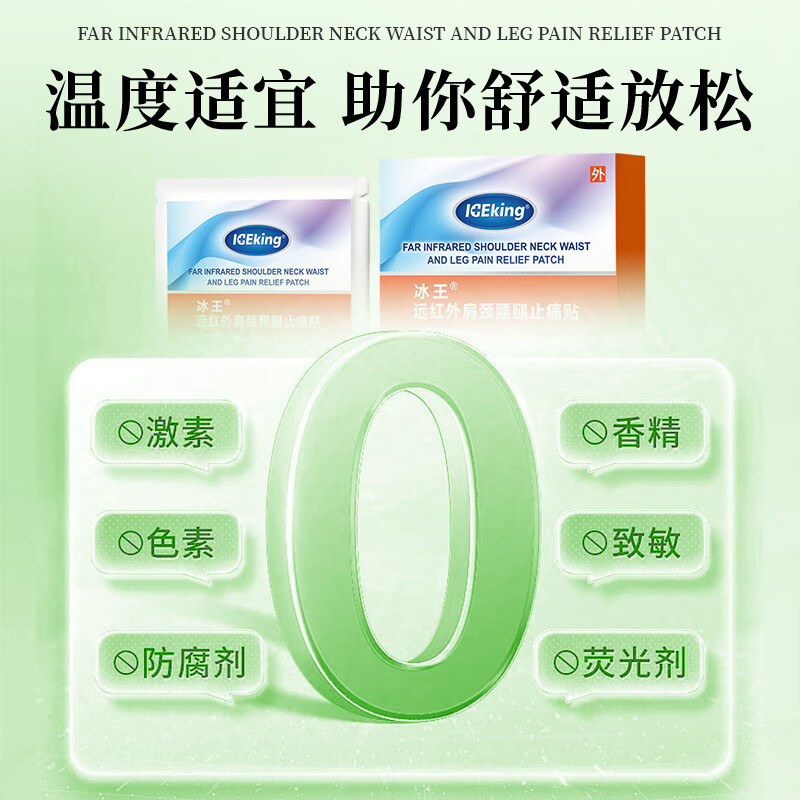 冰王止痛贴颈椎病肩周炎关节疼痛专用贴膏远红外止痛贴腰椎腰间盘突出 一盒体验装【到手6贴】缓解轻度关节疼痛