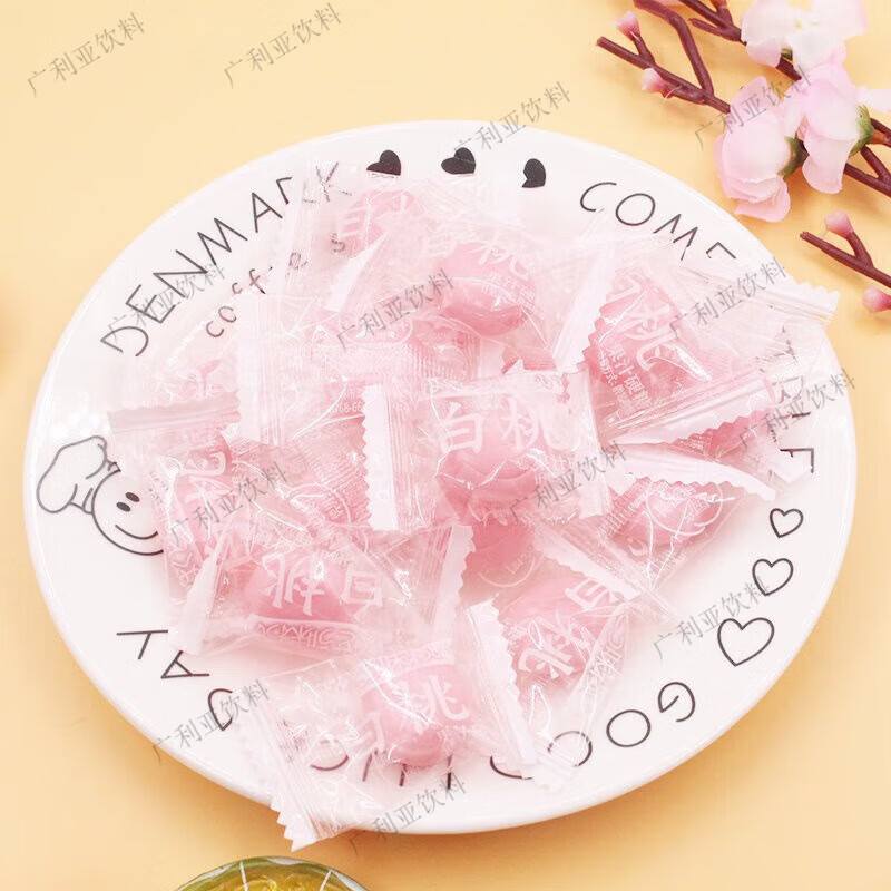 宏源日系白桃糖水果汁硬糖水蜜桃味创意结婚喜糖果批发招待小零食