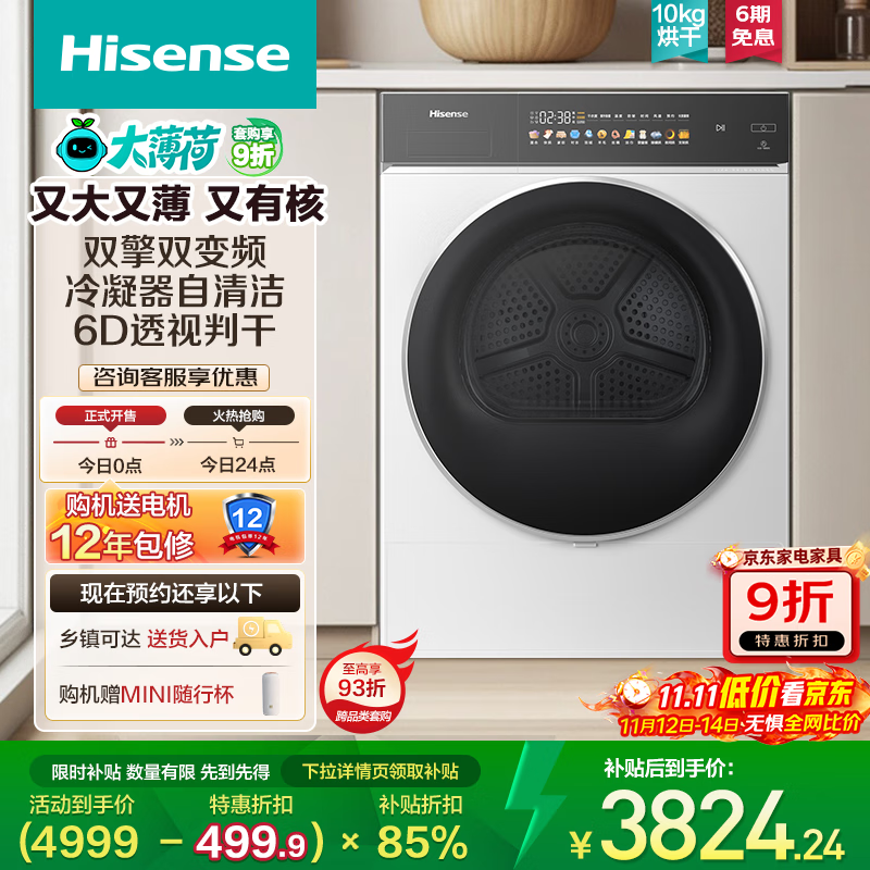 ���ţ�Hisense���ȱú�ɻ����� 10������������»� ˫��˫��Ƶ1:1����ת �ȱ���ë��DH100E3Q2 �Ծɻ��� ��ɫ