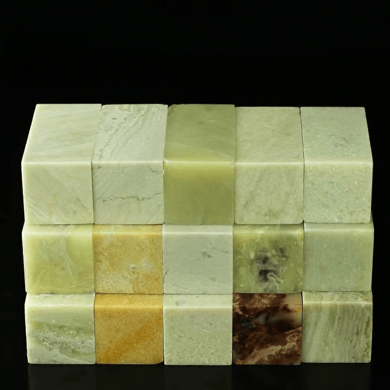 美衣羊青田石青白章料练习章3x3x4CM印石章料印章初学者石料书法篆刻印