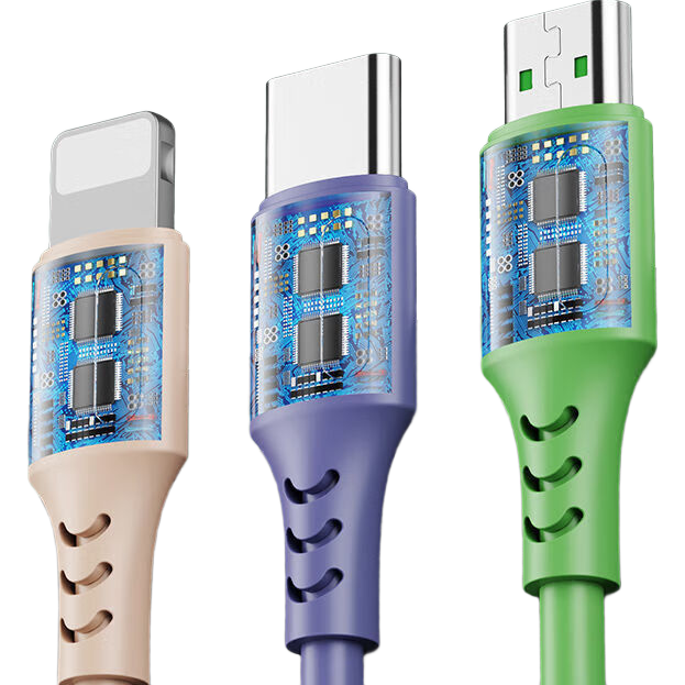 三合一数据线多功能手机快充电线一拖三适用苹果华为小米typec安卓通用闪充电线加长 1条装 三彩色【1米】