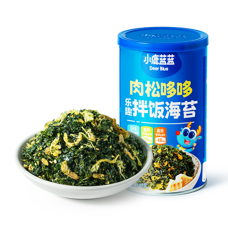 创宙 小鹿蓝蓝宝宝DHA鳕鱼肉松拌饭海苔碎40g儿童零食营养调味下饭佐餐寿司材料