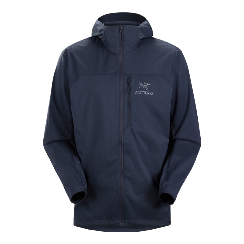 始祖鳥(ARC'TERYX)買手代購Squamish Hoody 男士輕薄透氣防曬衣風(fēng)殼連帽休閑皮膚衣 Black Sapphire 寶石藍(lán) 2XL