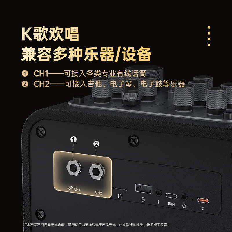 不见不散流浪者D5户外K歌直播音响礼物喇叭超重低音炮手提便携式麦克风一体家庭KTV广场舞蓝牙音箱高音质 雅典黑 | 双麦版+送收纳包+16G U盘