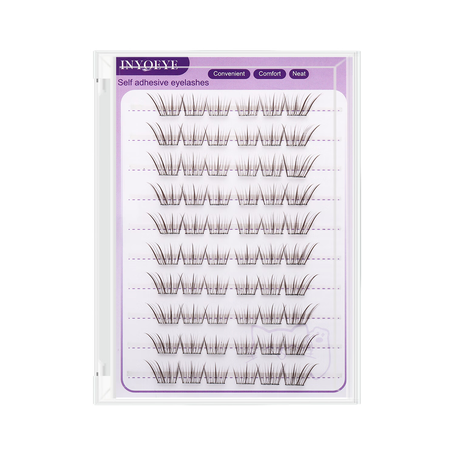 INYOEYE免胶假睫毛自然日常款节日送女友仿真持久眼妆神器 白开水60簇 免胶假睫毛白开水60簇（1盒）