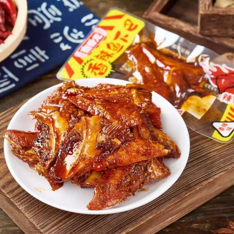 鑫香龙香辣鱼下巴休闲零食小吃香辣味鱼嘴巴开袋即食熟食美味 鑫香龙