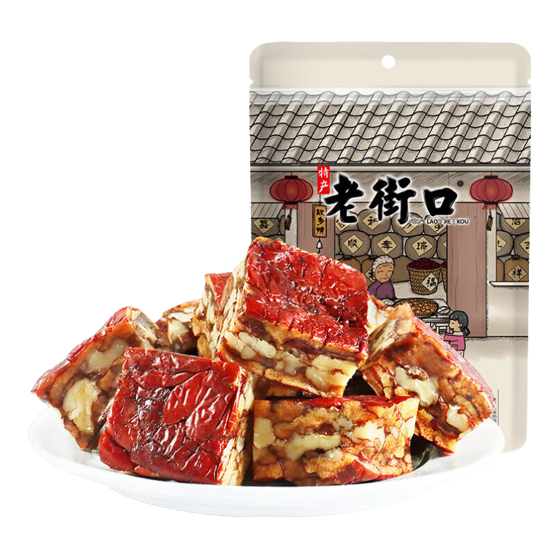 枣仁派 255g 红枣夹核桃仁夹心枣糕 小零食 年货 8.9元(需领券)