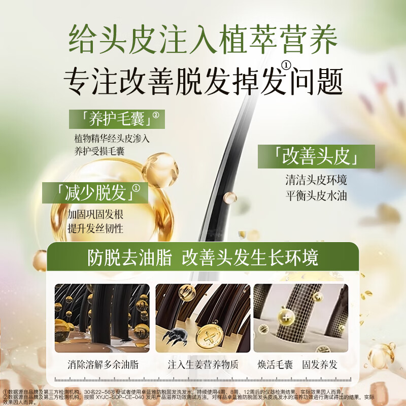 卓蓝雅【持证防脱】生姜侧柏防脱固发控油去屑清洁头皮洗发水男女士通用 防脱固发洗发水250ml