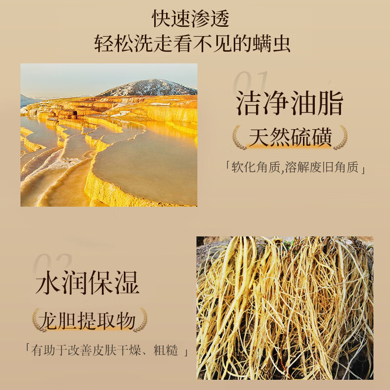 SKT龙胆硫磺除螨沐浴露深层去螨虫清洁保湿大容量洗澡专用洗护 SKT龙胆硫磺多效沐浴皂液500g