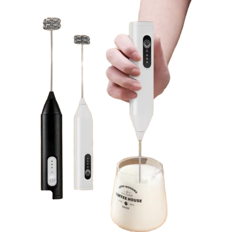 打奶泡器 打蛋器咖啡打泡器奶泡打发器手持小型电动搅拌棒打发器 奶白色【三挡调速 快速打发】