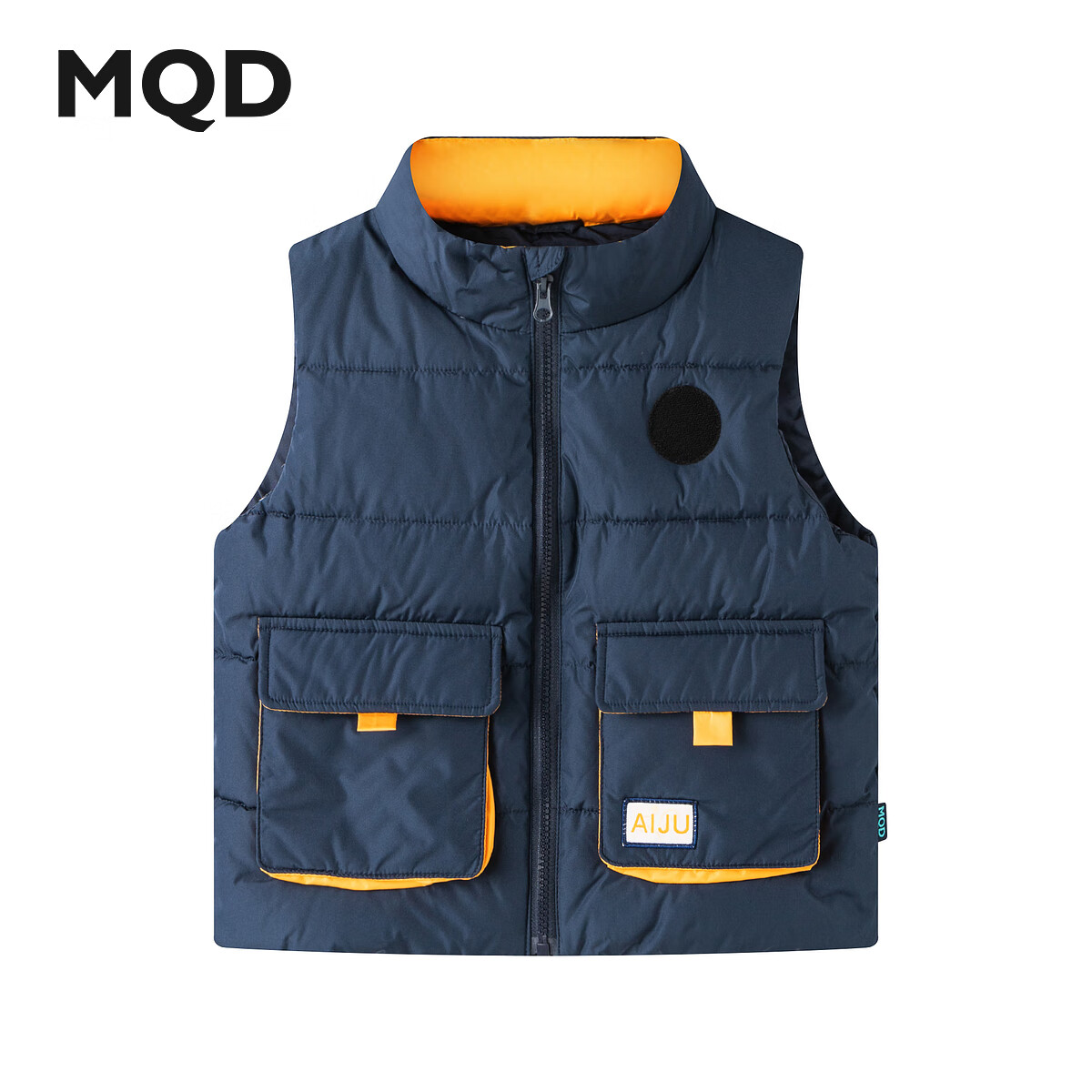 马骑顿（MQD）秋冬款儿童保暖羽绒服马甲 藏青 120