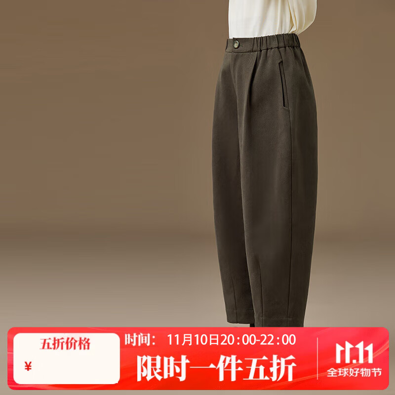 哈齿2024冬季新品儿童束脚裤亲肤纯棉保暖防风不冻腿加绒休闲裤萝卜裤 深灰绿 170cm