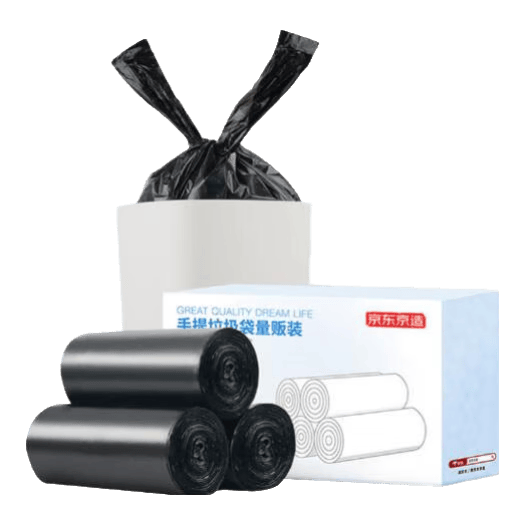 京东京造 背心式垃圾袋45*60cm*300只 8μ0.8丝 手提厨房家用加厚袋中号