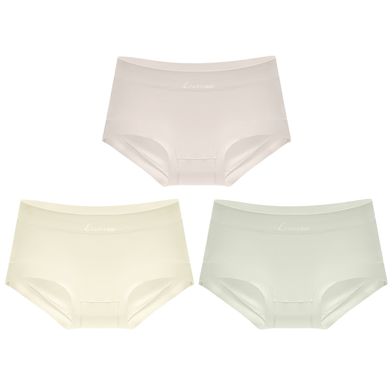 艾格女士内裤女精梳棉中高腰无痕大码少女生三角裤莫代尔10A抑菌内裆