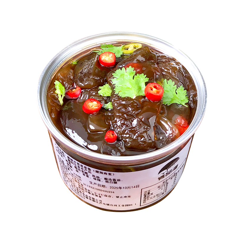 雋品灣即食涼拌海蜇絲450g大連特產(chǎn)涼菜酸辣星星海蜇頭下酒菜生腌海蜇皮 酸辣星星海蟄頭450g*4罐