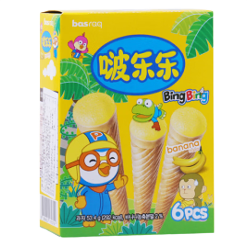 【最新】啵乐乐品牌pororo韩国进口冰淇淋形饼干宝宝零食甜筒儿童饼干香蕉味价格走势及口感体验分享|分析宝宝零食价格走势