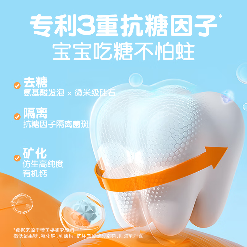 舒客宝贝儿童牙膏抗糖2-3-6-12岁防蛀含氟牙龋齿郭晶晶推荐正品保证 草莓香牙膏60g*1