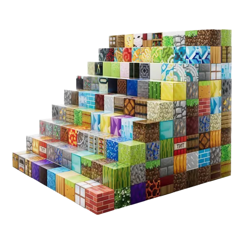 糖米正版我的世界磁力方塊兒童磁力片積木玩具大顆粒安全兼容樂(lè )高 【六面強磁】磁力方塊72顆送+6公仔