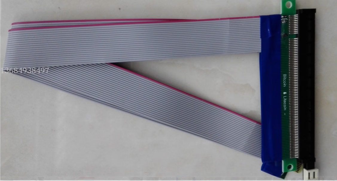 埠帝电脑PCIE显卡延长转接线1X转16X PCI-E 1x转16x pcie软排线加高线 浅灰色19CM