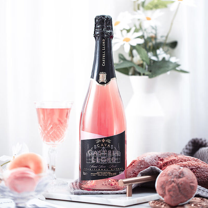 爱之湾西班牙原瓶进口铭珠卡瓦香槟法酿造送礼大闸蟹佐餐伴侣 铭珠卡瓦桃红起泡酒750ml1