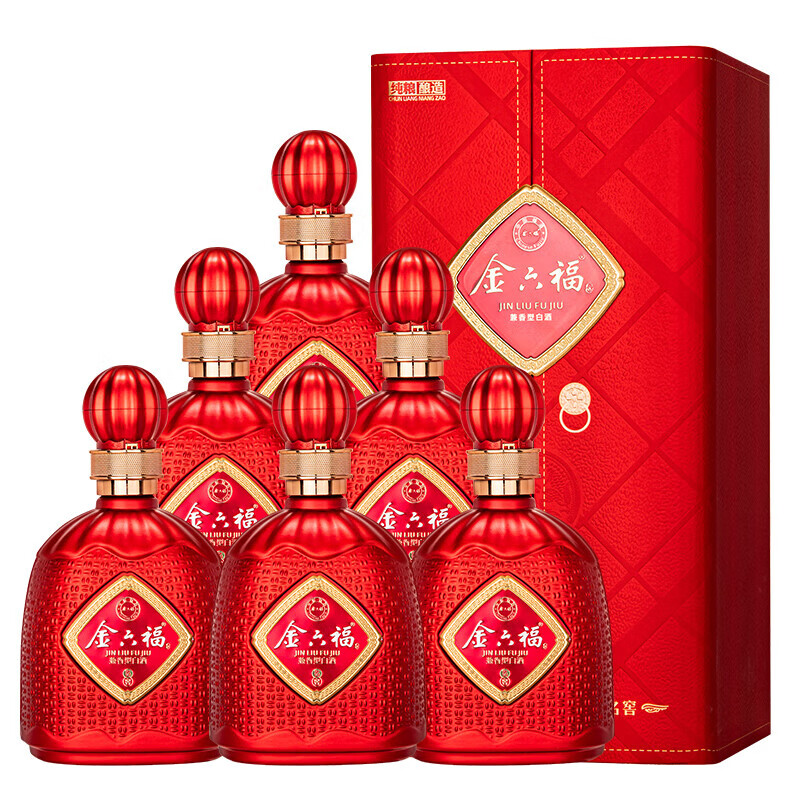 金六福【官方正品】金六福兼白酒香型聚会节日高端粮食白酒喜酒粮食酒  50.8度 500ml6瓶 金六福·名窖