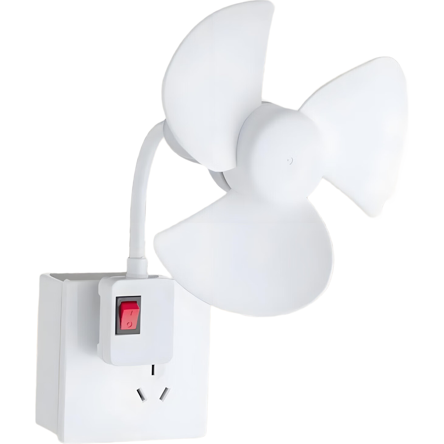 万向直插风扇超凉爽小旋风万向三插头一体小风扇便携式制冷吹风神器制冷风扇家装厨房用风扇 14cm【加大风扇】-万向软管三插头一体