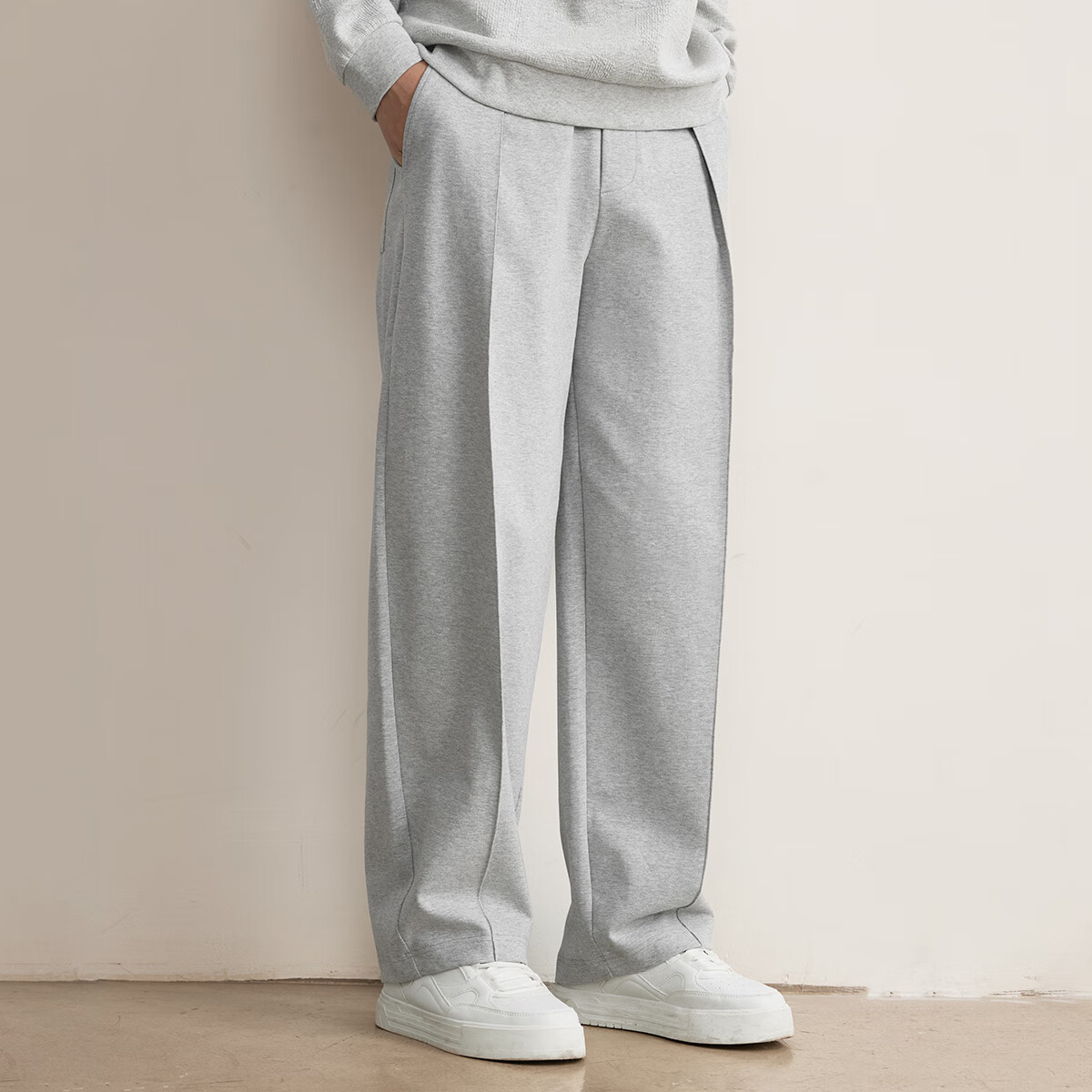 MARKLESS休闲裤男锥形阔腿通勤百搭长裤抽绳系带裤子男款5826 灰色 M