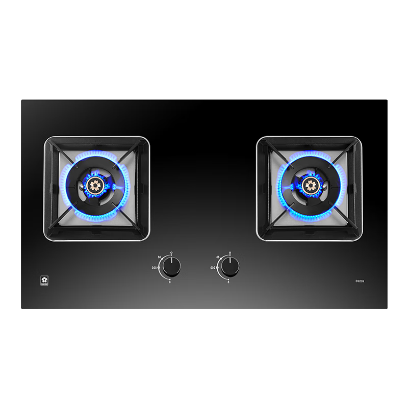 樱花（SAKURA）【国家补贴】燃气灶5.0KW大火力天然气灶煤气灶双灶玻璃大面板嵌入灶具B9209/TGE03猛火灶台嵌两用 B9209-5.0KW大尺寸面板天然气