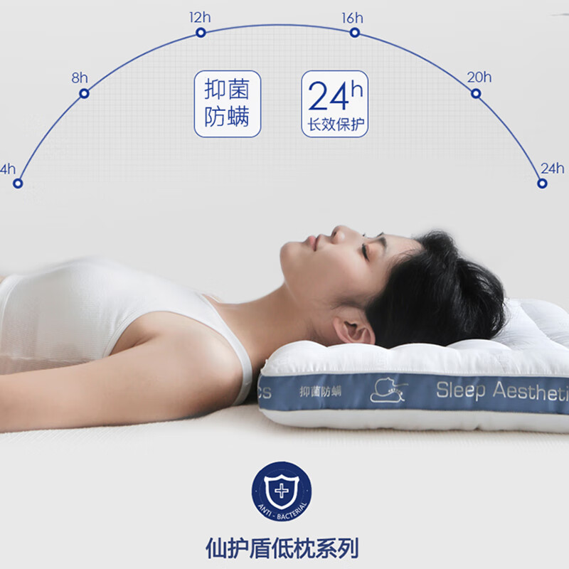 DEATKN德国高端低枕头护颈椎助睡眠护颈枕超薄款矮整头扁平枕芯单成人 【深睡】儿童系列40*60(受压后 2CM)) 护颈椎丨助睡眠丨抑菌防螨