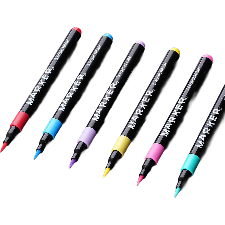 软头丙烯马克笔学生专业美术小学生专用不透色水彩笔儿童无毒水洗可叠色80色动漫丙烯笔 小黑盒12色硬礼盒装