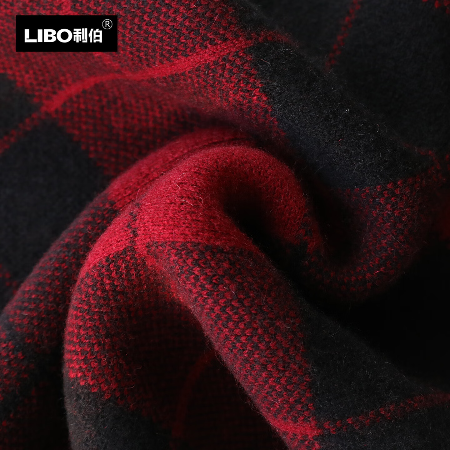 利伯100%纯山羊绒围巾男士冬季新款加厚保暖围脖送爸爸生日礼物礼盒装 酒红色 180X30CM