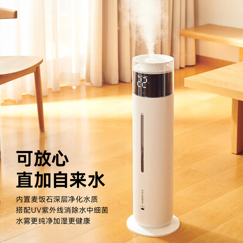 bures百而思空气加湿器家用卧室母婴幼儿专用静音除菌大容量客厅办公室超大雾量落地式超声波雾化机器 智能杀菌款【10升大容量】Pro版