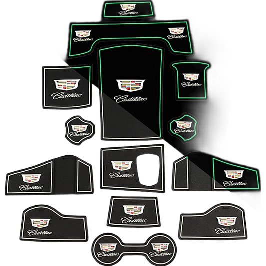 卡佐 適用于凱迪拉克XT5門(mén)槽墊水杯墊ATSL CT6 XT4 XT6儲物墊防塵墊 16-19款XT5 夜光款一套