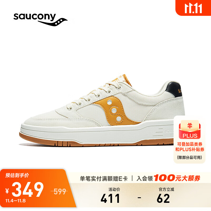 Saucony������CROSS JZ���Ű�Ь��ŮЬ�Ͱ�����С��Ь���˶�Ь�� �׻ƺ�9 42.5