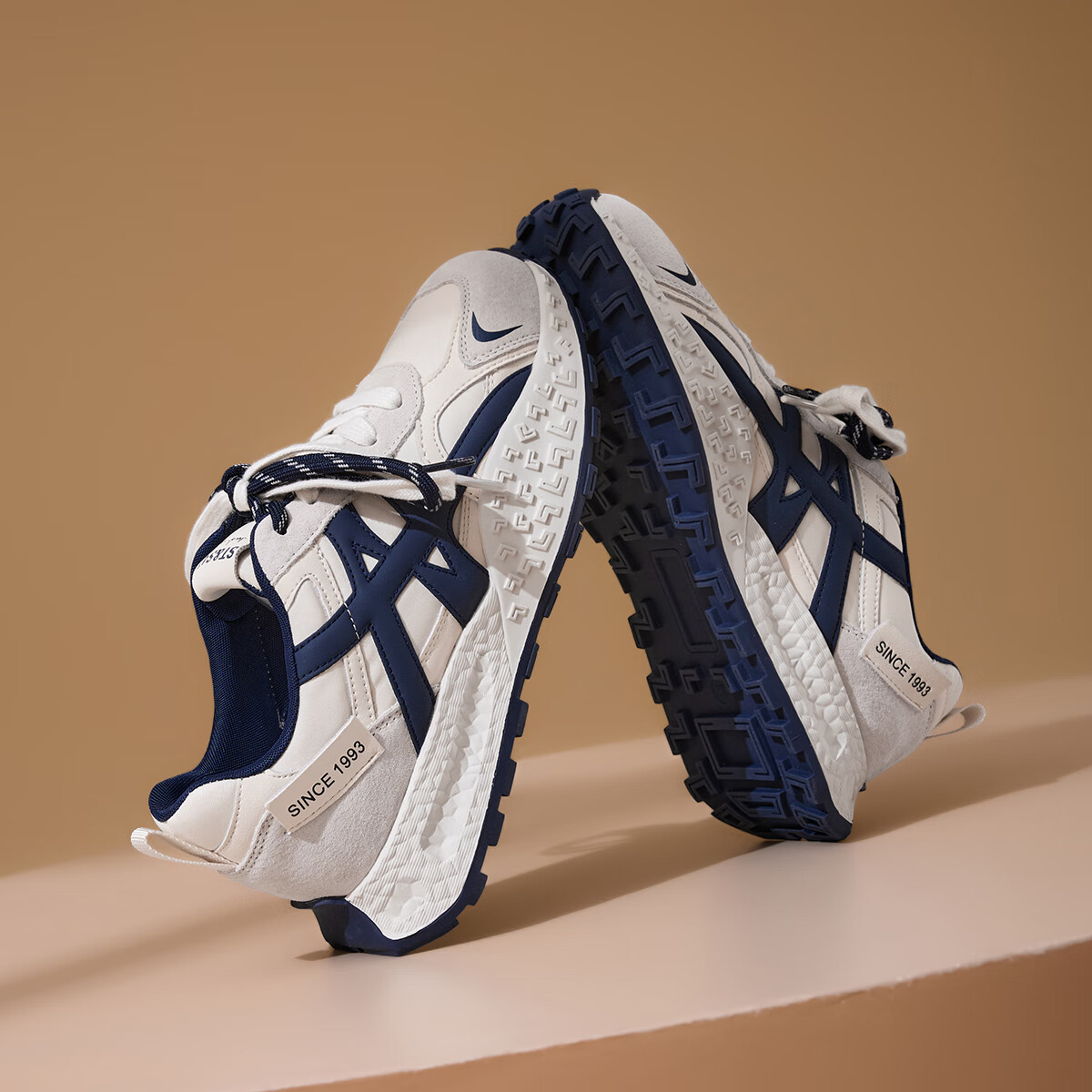 星期六厚底阿甘运动鞋女款2025新款秋季时尚百搭德训鞋软底运动休闲鞋 米/蓝 37