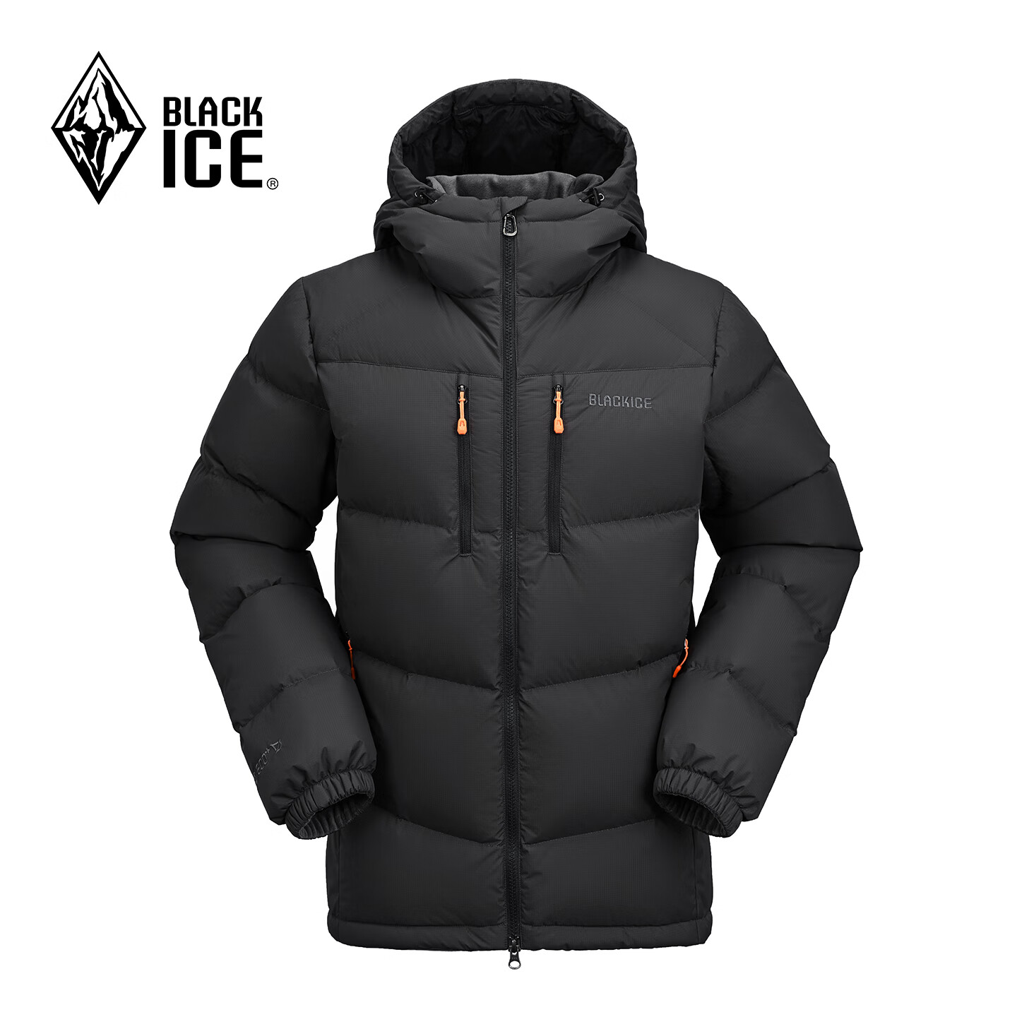 黑冰户外男女款防风保暖连帽800蓬鹅绒羽绒服F8528MJ/F8614MJ 男款-黑色F8528MJ 刺绣LOGO L