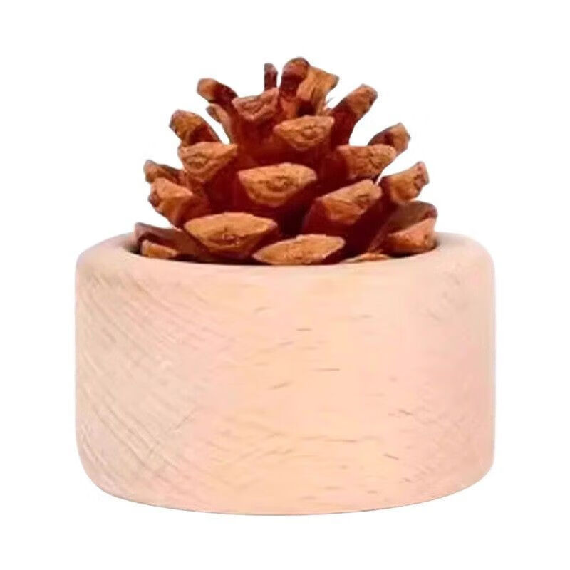 原木松果黑胡桃香木果实无火香薰车载卧室书房办公桌摆件香氛驱蚊