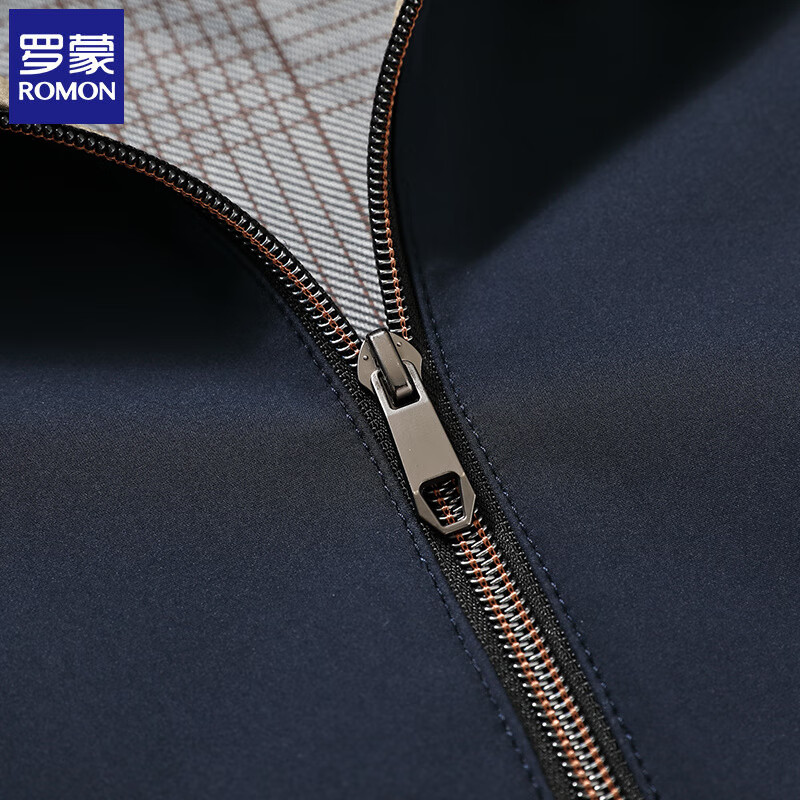 罗蒙(ROMON)立领夹克外套男士2026春季款商务休闲百搭宽松中年爸爸装上衣 黑色 XL (建议体重135-150斤)