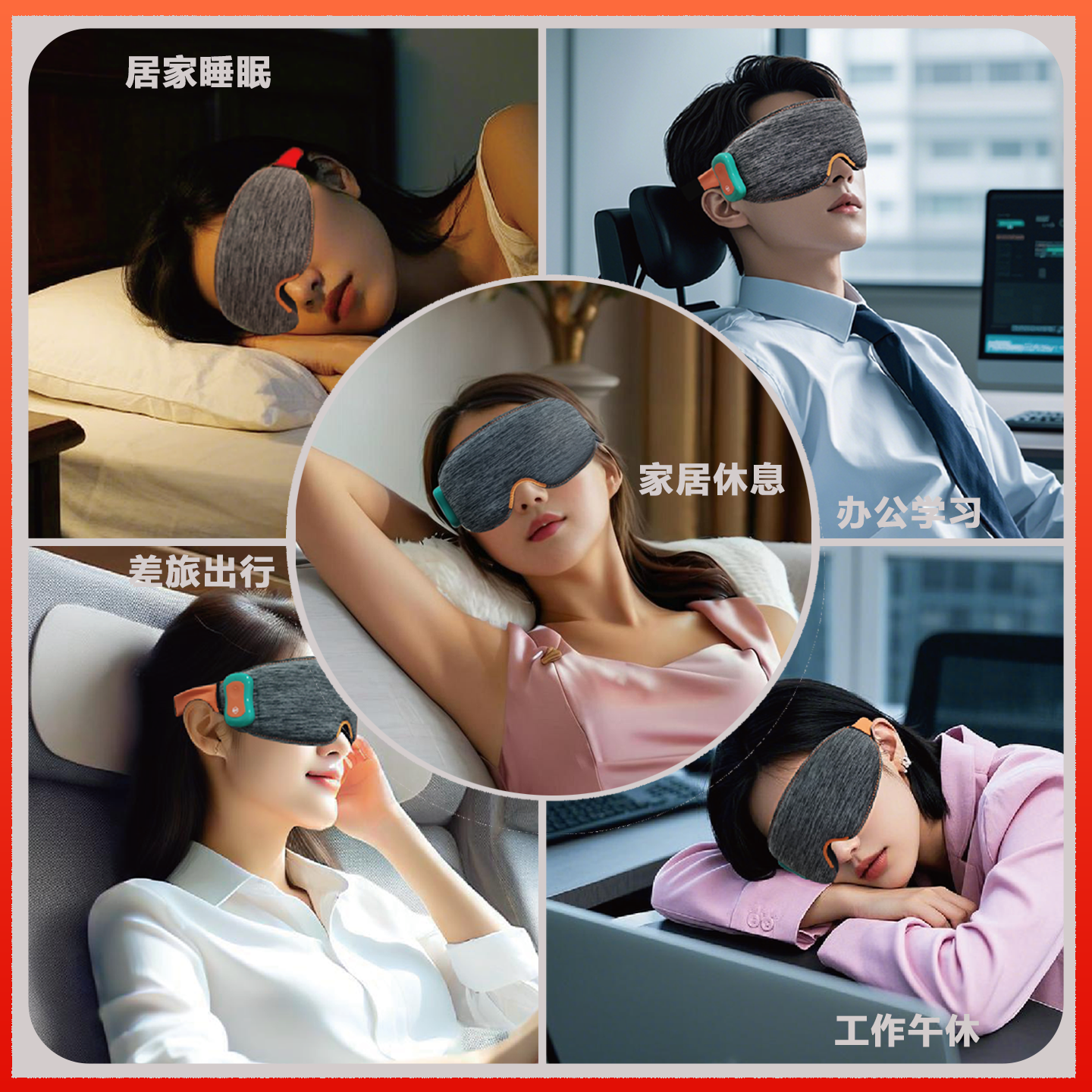 NOFS睡眠眼罩眼部按摩仪助眠缓解眼疲劳睡觉午休遮光睡眠男女按摩眼罩 优雅灰 睡眠眼罩