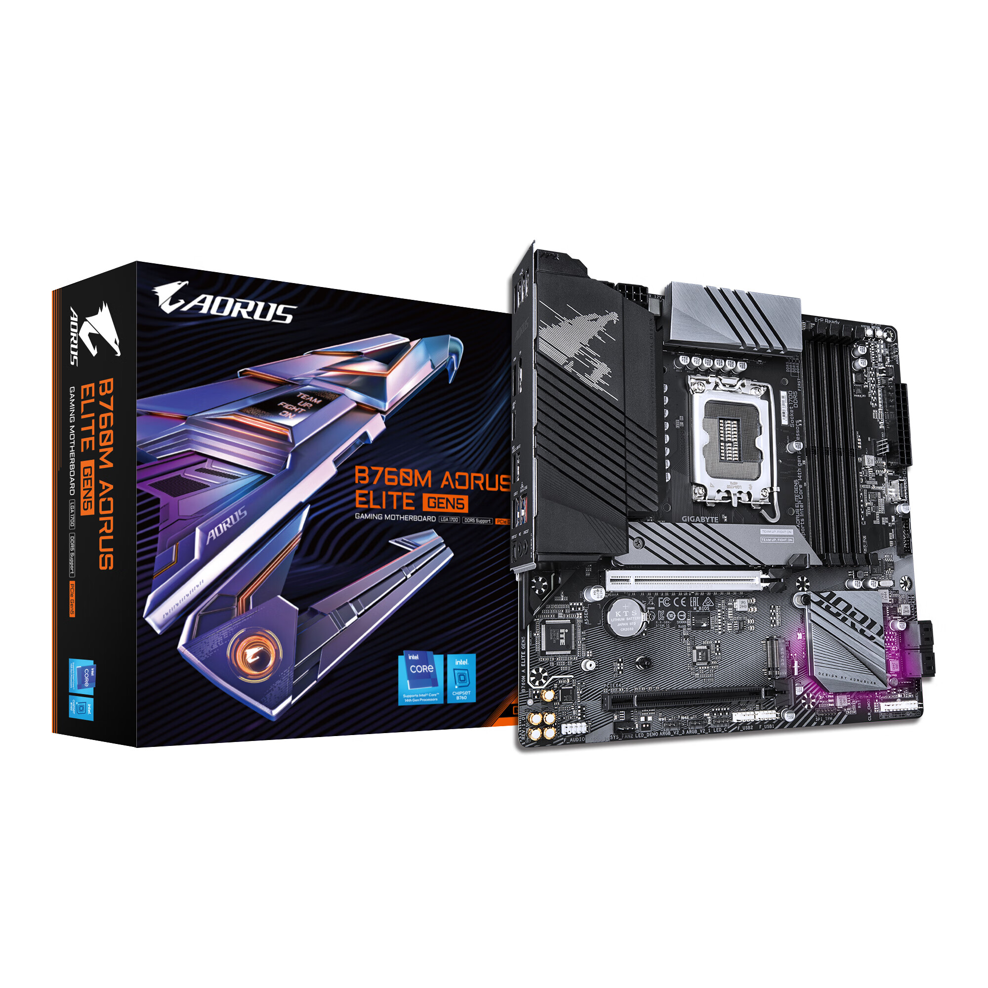 技嘉【免6期息】B760M AORUS主板 魔鹰/小雕/电竞雕支持intel 13490F/14600KF/14490F B760M AORUS ELITE G5 D5小雕 新14/13代主板 单品