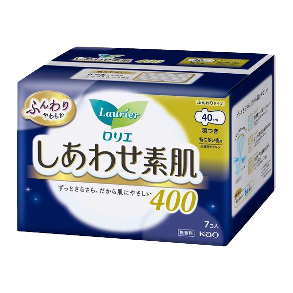 乐而雅（laurier）花王进口F系列量大卫生巾干爽透气柔软夜用瞬吸敏感肌40cm*7片