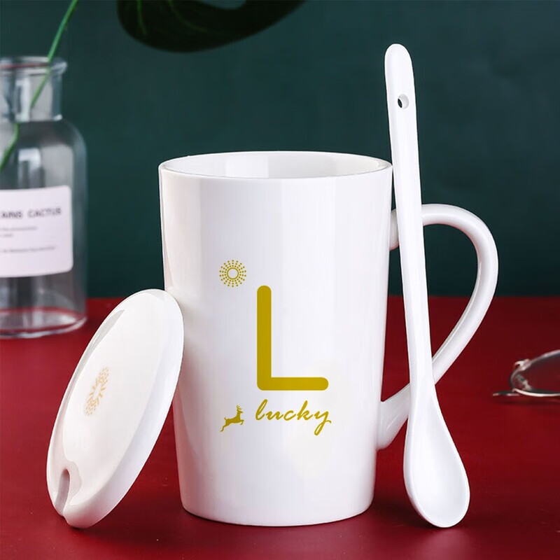 户璃德国高端316不锈钢保温饭盒上班族专用超长保温饭盒桶三层304学生 L姓 经典白（杯+陶瓷盖+陶瓷勺）